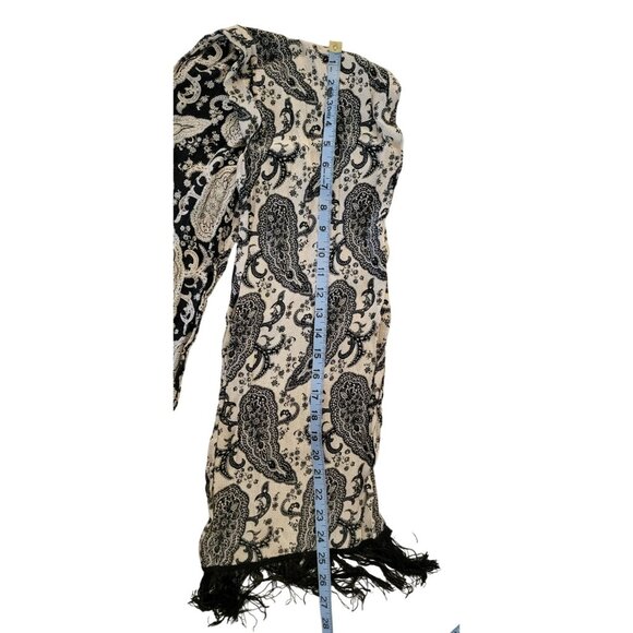 Vintage Paisley Print Scarf With Fringe Made In Italy - Picture 2 of 5